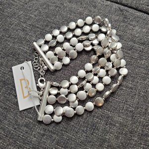 Milla Circle Silver Layer Bracelet